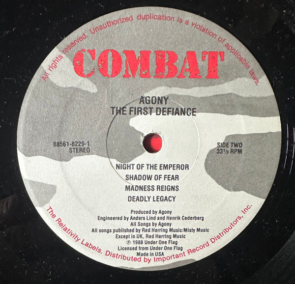 Agoni : The First Defiance (LP,Album)