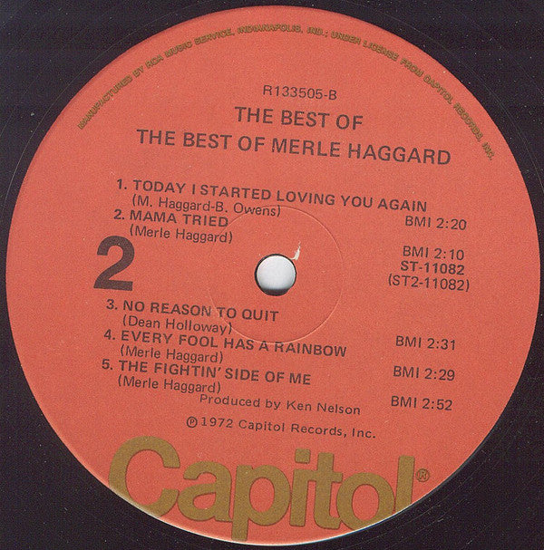 Merle Haggard : The Best Of The Best Of Merle Haggard (LP,Compilation,Club Edition)