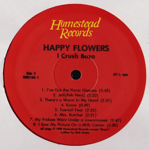 Happy Flowers : I Crush Bozo (LP,Album,Limited Edition)