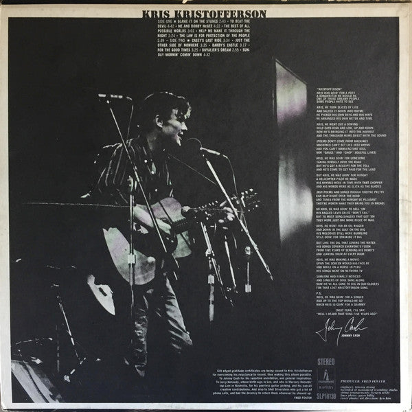Kris Kristofferson : Kristofferson (LP,Album)
