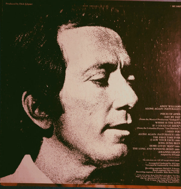 Andy Williams : Alone Again (Naturally) (LP,Album,Stereo)