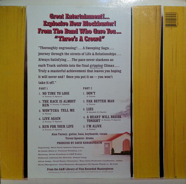 Tarney/Spencer Band, The : Run For Your Life (LP,Album)