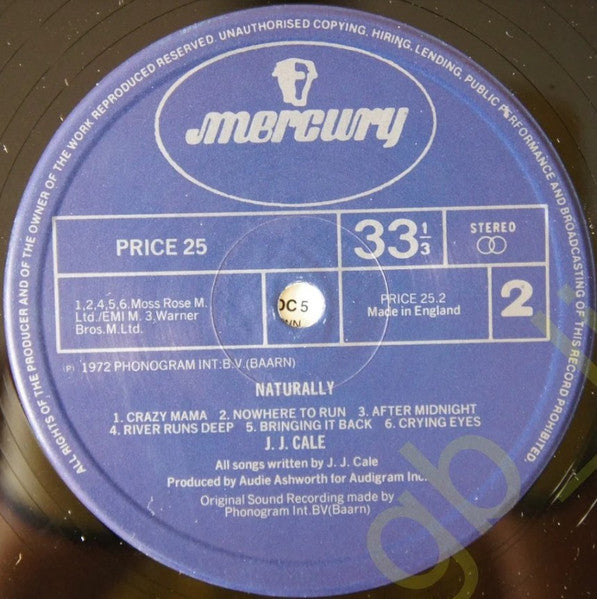 J.J. Cale : Naturally (LP,Album,Reissue)
