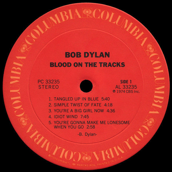 Bob Dylan : Blood On The Tracks (LP,Album,Stereo)