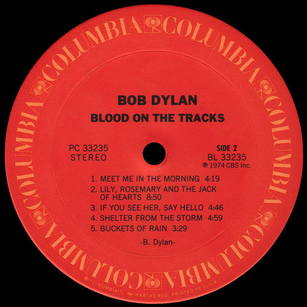 Bob Dylan : Blood On The Tracks (LP,Album,Stereo)