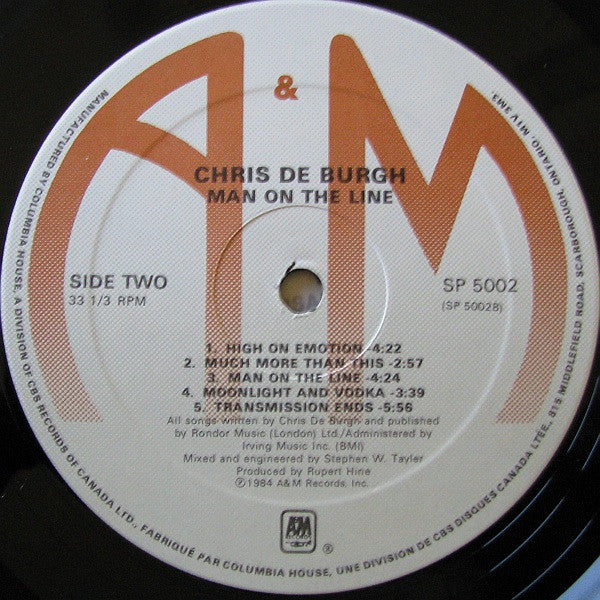 Chris de Burgh : Man On The Line (LP,Album,Club Edition)