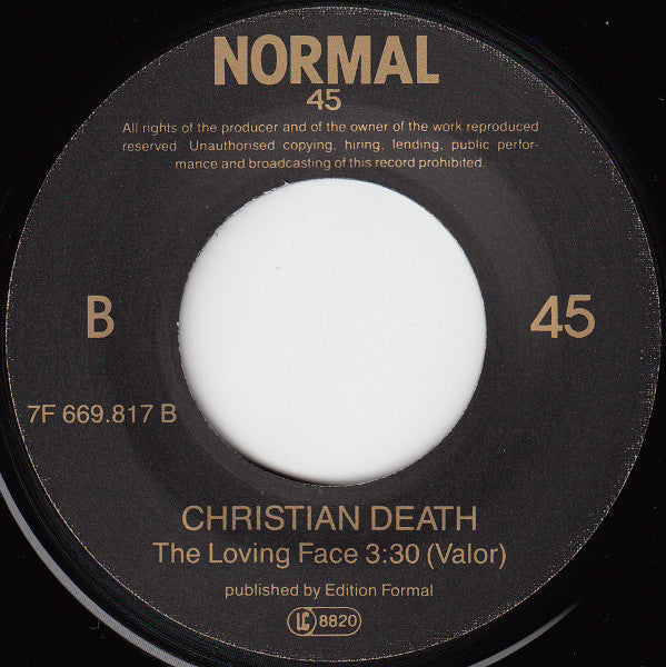 Christian Death : Sick Of Love (7",45 RPM)