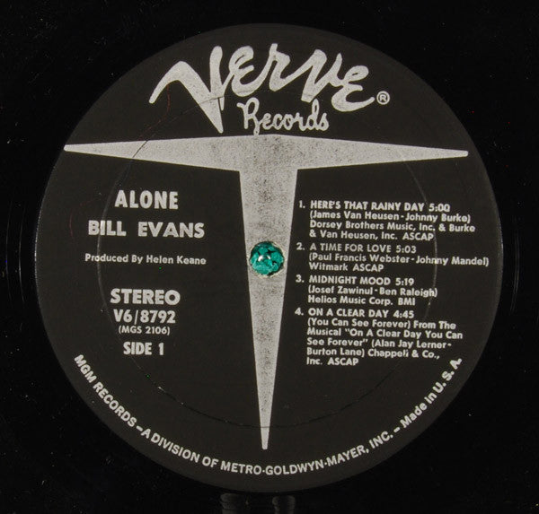 Bill Evans : Alone (LP,Album)