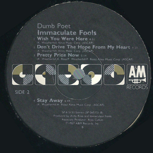 Immaculate Fools : Dumb Poet (LP,Album)