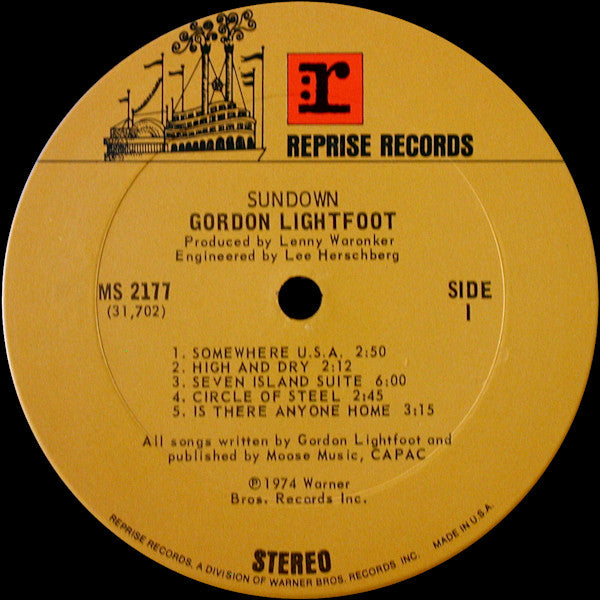 Gordon Lightfoot : Sundown (LP,Album,Stereo)
