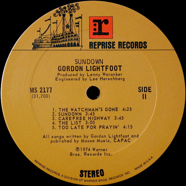 Gordon Lightfoot : Sundown (LP,Album,Stereo)