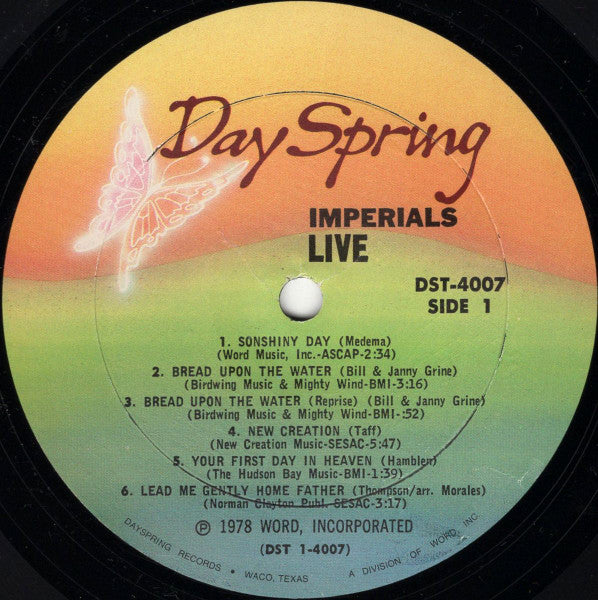 Imperials : Imperials Live (LP)