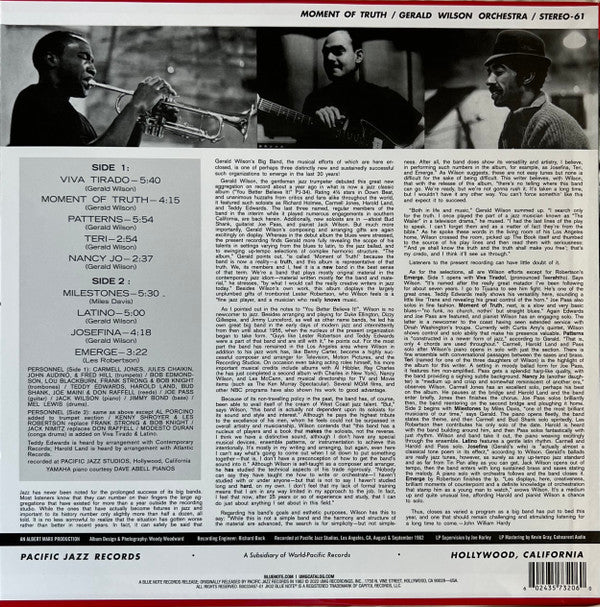 Gerald Wilson Orchestra : Moment Of Truth (LP,Album,Reissue,Stereo)