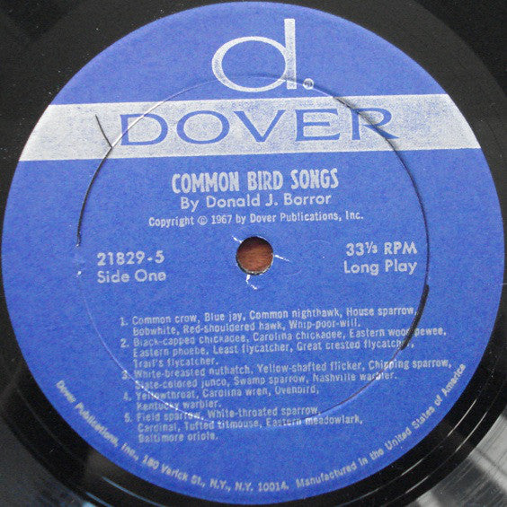 Donald J. Borror : Common Bird Songs (LP,Mono)