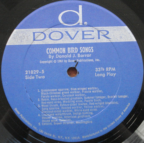 Donald J. Borror : Common Bird Songs (LP,Mono)