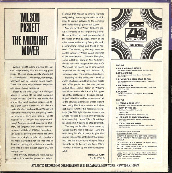 Wilson Pickett : The Midnight Mover (LP,Album,Stereo)