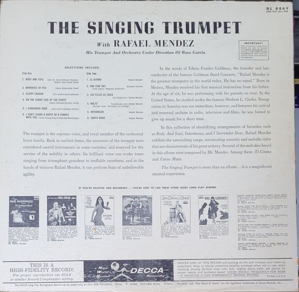 Rafael Mendez : The Singing Trumpet (LP,Album,Mono)