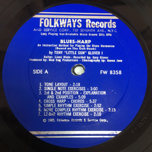 Tony Glover : Blues-Harp (An Instruction Method For Playing The Blues Harmonica) (LP)