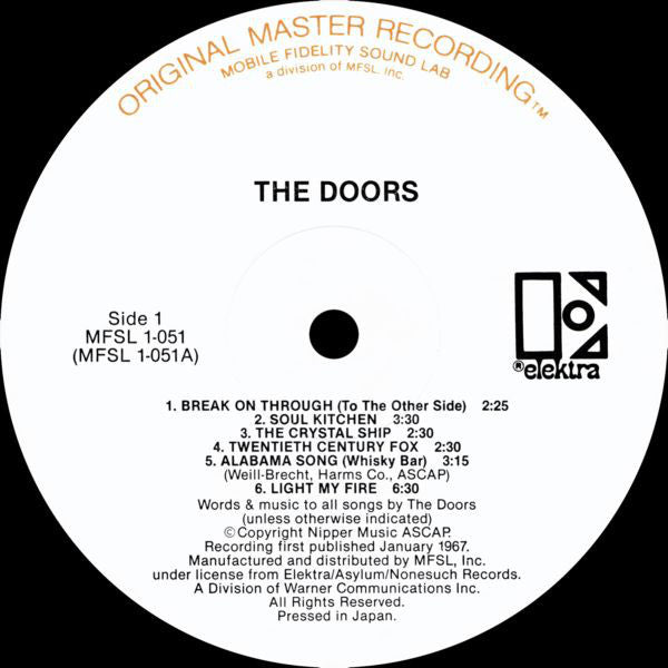 Doors, The : The Doors (LP,Album,Limited Edition,Reissue,Remastered,Stereo)