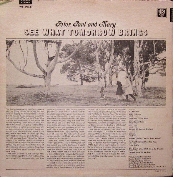 Peter, Paul & Mary : See What Tomorrow Brings (LP,Album,Stereo)
