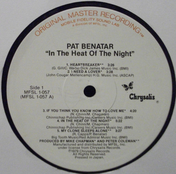 Pat Benatar : In The Heat Of The Night (LP,Album,Remastered,Stereo)