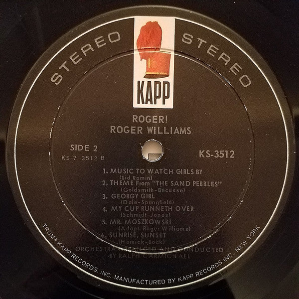 Roger Williams (2) : Roger! (LP,Album,Stereo)
