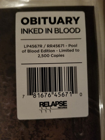 Obituary : Inked In Blood (12",45 RPM,Album,Limited Edition)