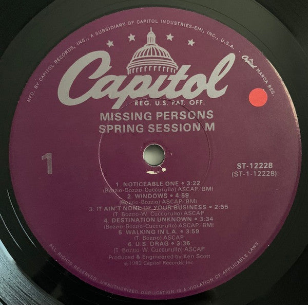 Missing Persons : Spring Session M (LP,Album)