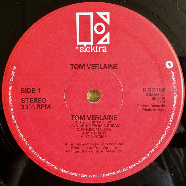 Tom Verlaine : Tom Verlaine (LP,Album,Stereo)