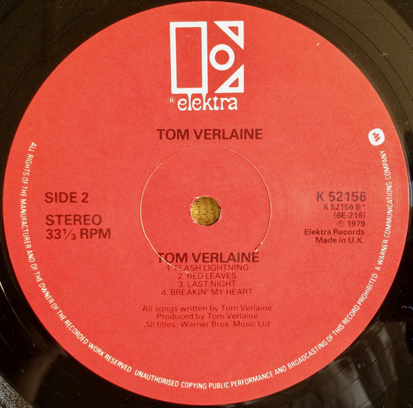 Tom Verlaine : Tom Verlaine (LP,Album,Stereo)