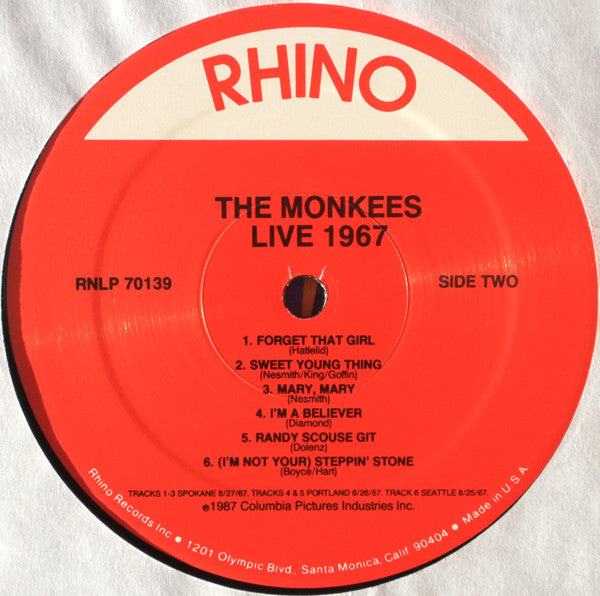 Monkees, The : Live 1967 (LP,Album)