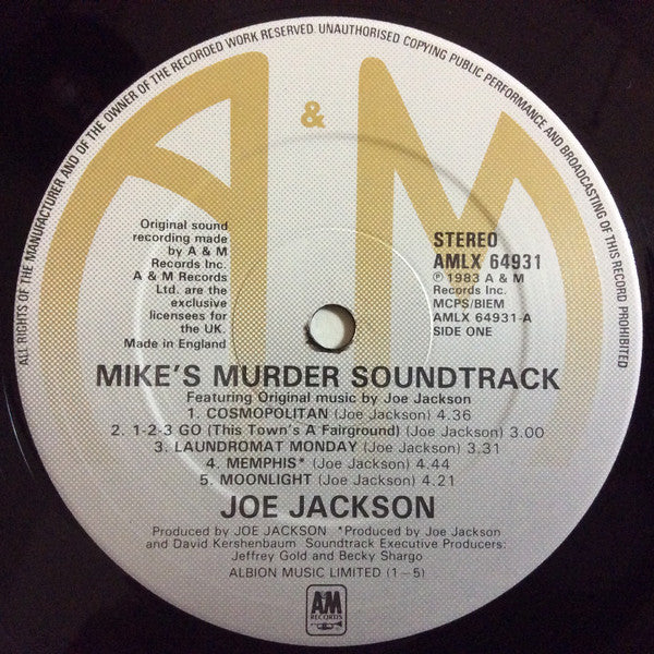Joe Jackson : Mike's Murder Soundtrack (LP,Album,Stereo)