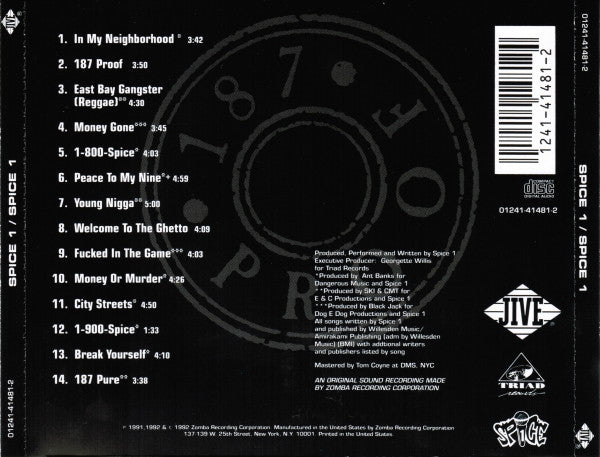 Spice 1 : Spice 1 (Album,Reissue)