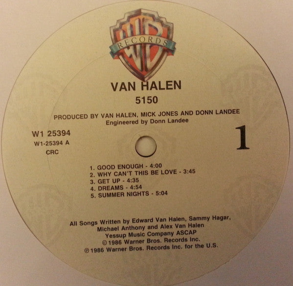 Van Halen : 5150 (LP,Album,Club Edition)