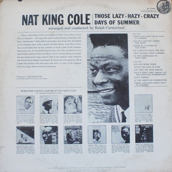 Nat King Cole : Those Lazy-Hazy-Crazy Days Of Summer (LP,Album,Stereo)