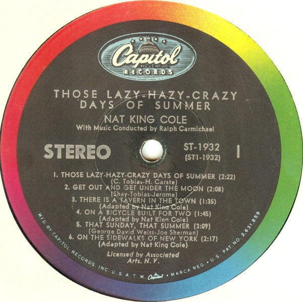 Nat King Cole : Those Lazy-Hazy-Crazy Days Of Summer (LP,Album,Stereo)