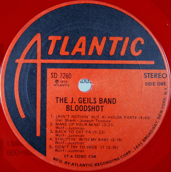 J. Geils Band, The : Bloodshot (LP,Album,Stereo)