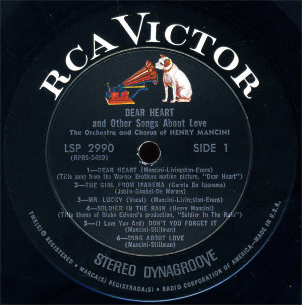 Henry Mancini And His Orchestra And Henry Mancini Chorus, The : Dear Heart And Other Songs About Love (LP,Album,Stereo)