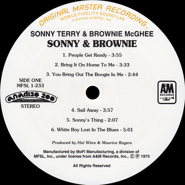 Sonny Terry & Brownie McGhee : Sonny & Brownie (LP,Album,Limited Edition,Numbered,Remastered)