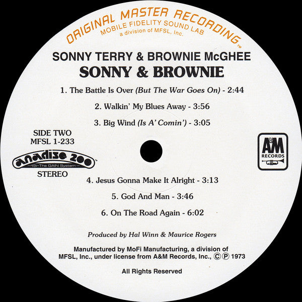 Sonny Terry & Brownie McGhee : Sonny & Brownie (LP,Album,Limited Edition,Numbered,Remastered)