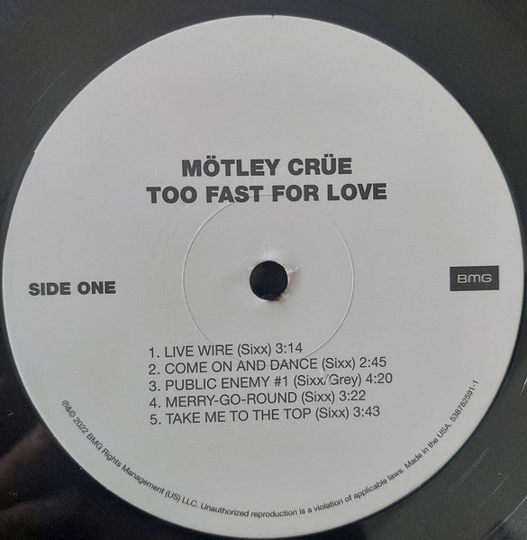 Mötley Crüe : Too Fast For Love (LP,Album,Reissue,Remastered)
