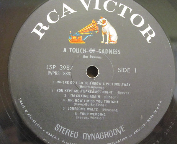 Jim Reeves : A Touch Of Sadness (LP,Album,Repress,Stereo)
