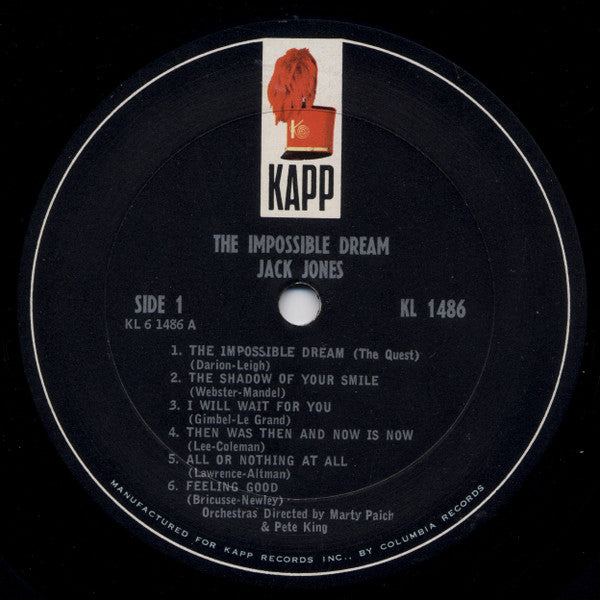 Jack Jones : The Impossible Dream (LP,Album,Mono)