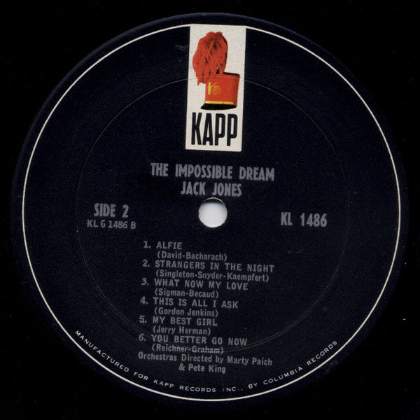 Jack Jones : The Impossible Dream (LP,Album,Mono)