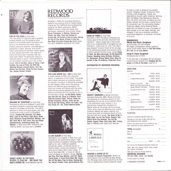 Holly Near : Fire In The Rain (LP,Album)