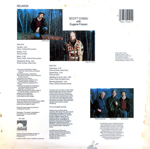 Scott Cossu With Eugene Friesen : Reunion (LP,Album)
