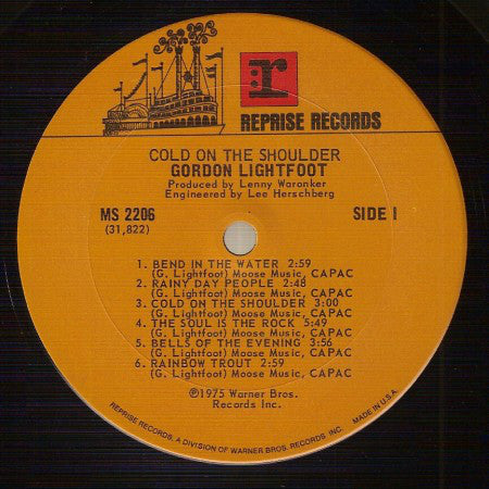 Gordon Lightfoot : Cold On The Shoulder (LP,Album)