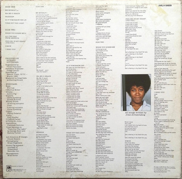 Joan Armatrading : Me Myself I (LP,Album,Stereo)