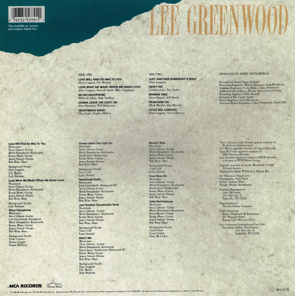 Lee Greenwood : Love Will Find Its Way To You (LP,Album)