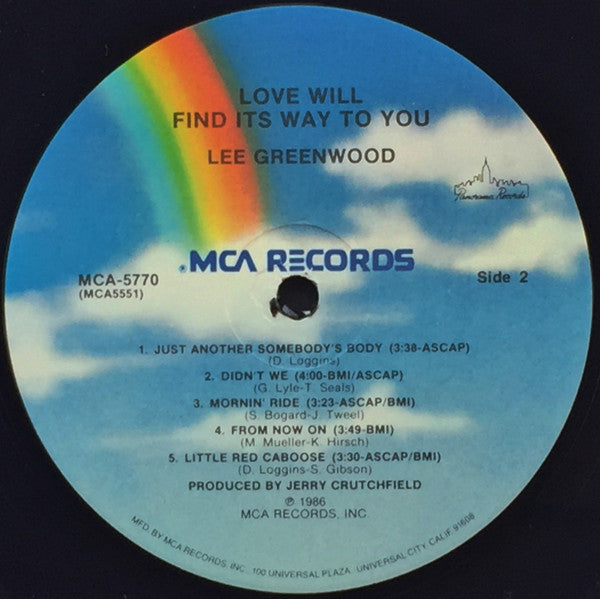Lee Greenwood : Love Will Find Its Way To You (LP,Album)